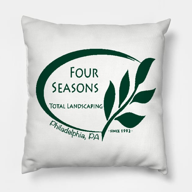 Four Seasons Total Landscaping Green Logo Pillow by GrellenDraws