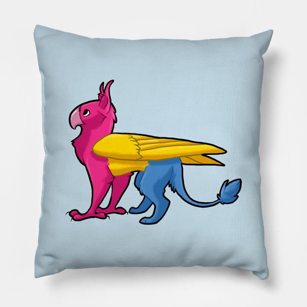 Pansexual Pride Gryphon Pillow by Khalico