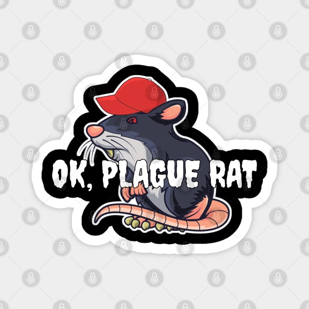 OK Plague Rat Red Hat Rat Magnet by aaallsmiles