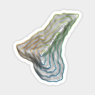 Contour Map of Mount Everest Orange, Blue and Green Magnet