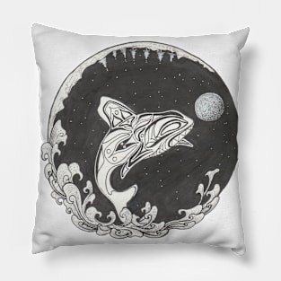 Orca and the Moon Pillow