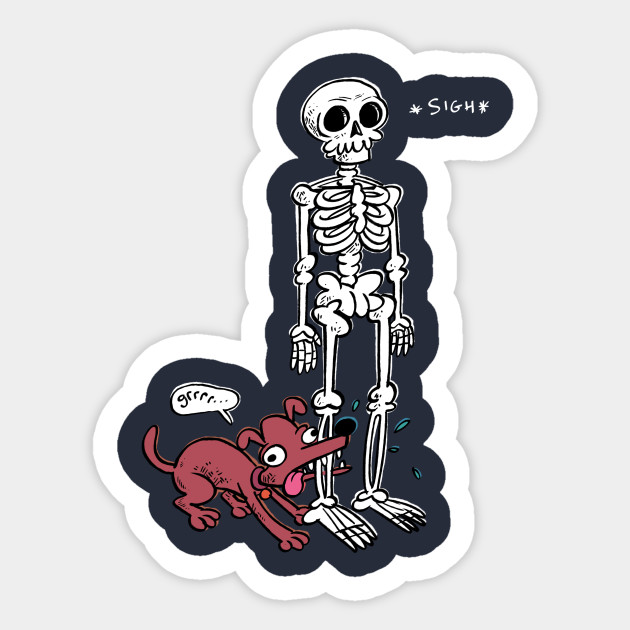 The Skeleton and the dog - Skeleton - Sticker