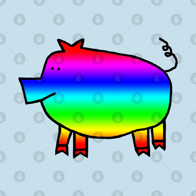 Bright Rainbow Pig for Kids by ellenhenryart