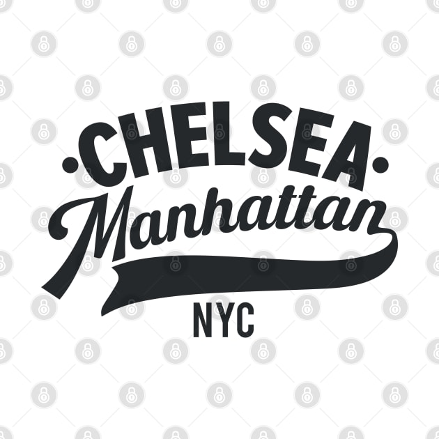 Chelsea Manhattan NYC- Minimal Neighborhood Typo Art by Boogosh