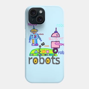 old robot toy,nostalgia,vintage old toy, OIL PAINTING Phone Case