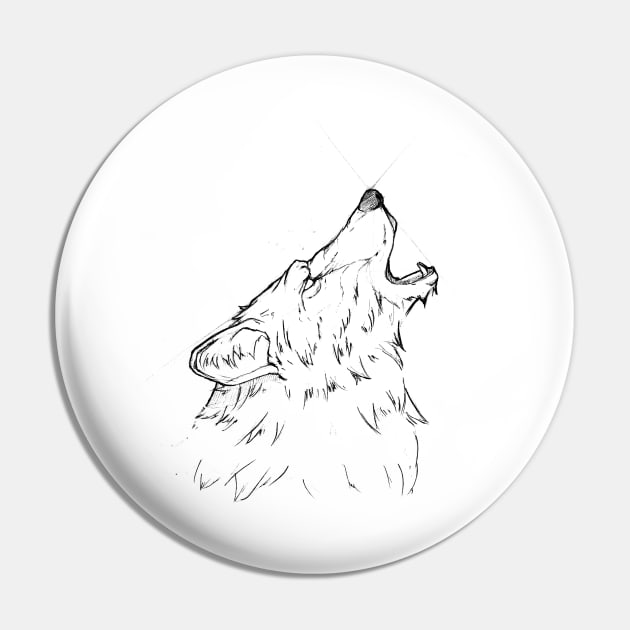 Howling Wolf Pin by Unchained Tom