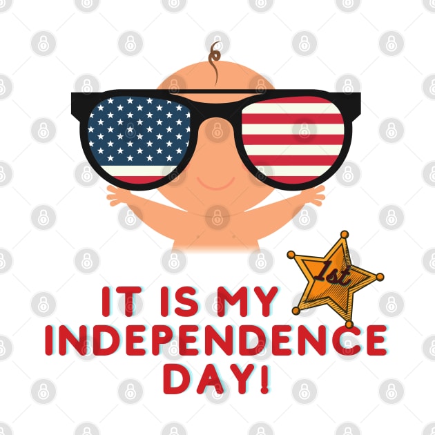 It is my first independence day Baby with Sunglass by Mission Bear