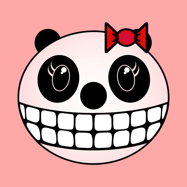 Girl Panda Bear - Red Bow by RawSunArt