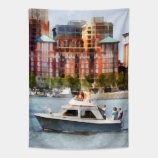 Baltimore MD - Cabin Cruiser by Baltimore Skyline Tapestry