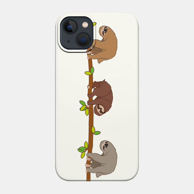 Three cute emoji sloths - Sloth - Phone Case