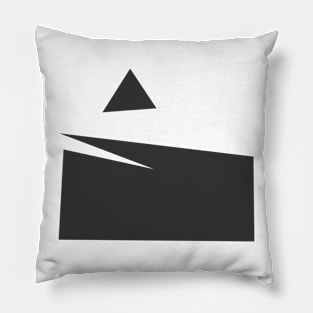 Black geometrical minimalism, triangle and broken rectangle Pillow