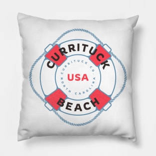 Currituck Beach, NC Summertime Vacationing Life Preserver Pillow