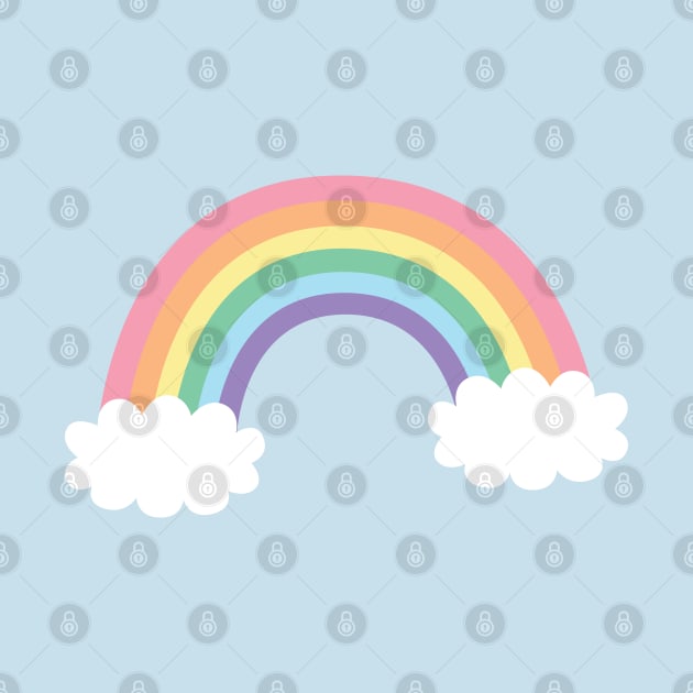 Pastel Rainbow Clouds Kawaii Cute by CandyMoonDesign