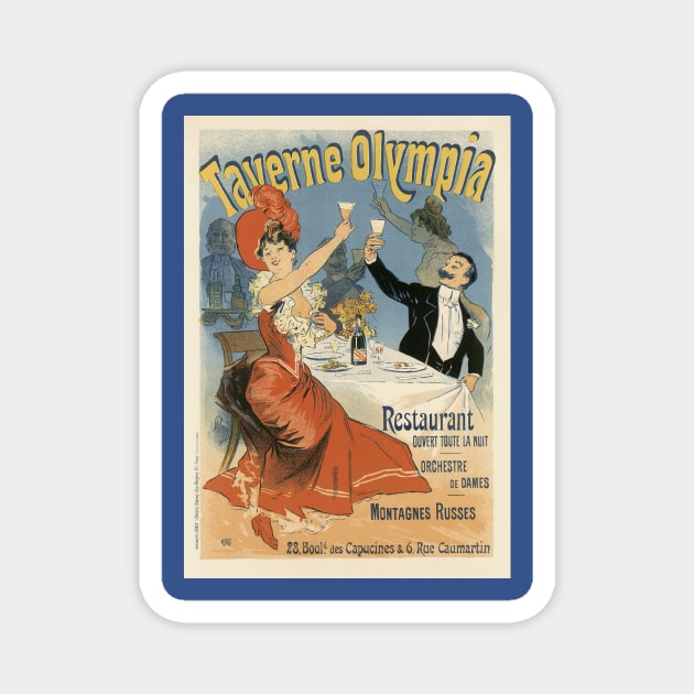 Taverne Olympia by Jules Cheret Magnet by MasterpieceCafe