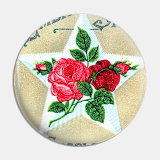 Star Embroidery Silk Advertisment Pin