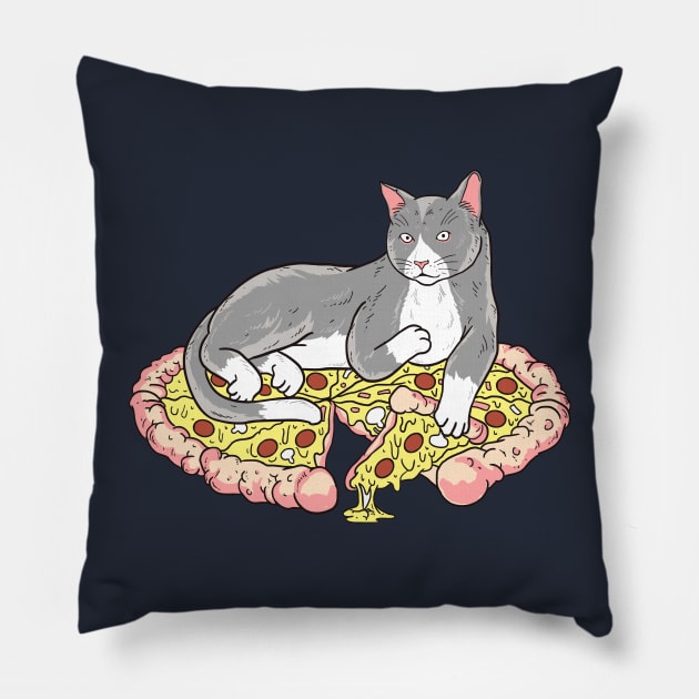 Seductive Pizza Cat Seduces Pillow by LittleBunnySunshine