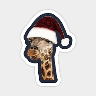 Christmas Giraffe Artwork Magnet