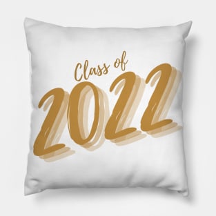 Class Of 2022. Simple Typography Gold Graduation 2022 Design. Pillow