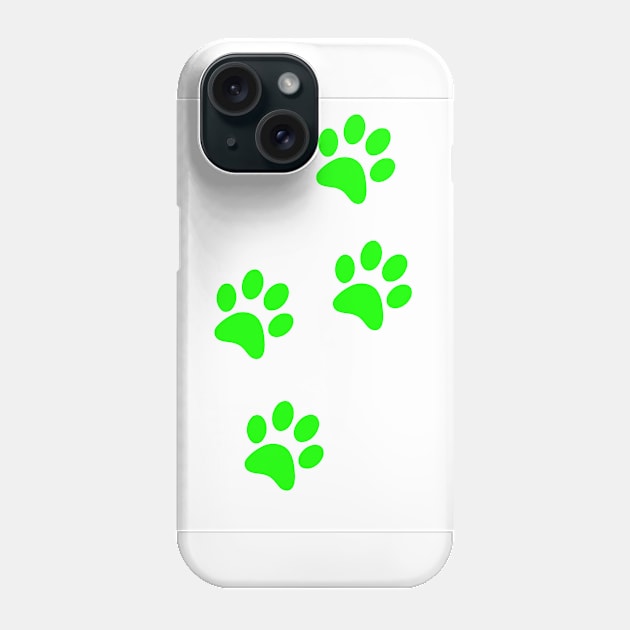 Light Green Pawprints on White Phone Case by Blue Butterfly Designs 