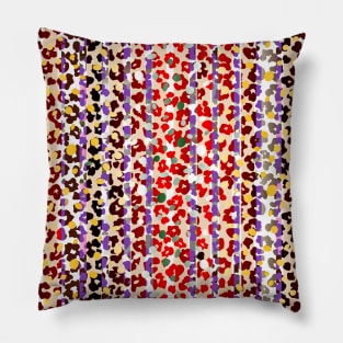 Colourful gradient unique flowers leopard stripes abstract modern 251 Pattern Pillow