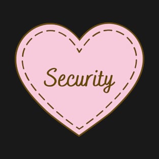 I Love Security Simple Heart Design T-Shirt
