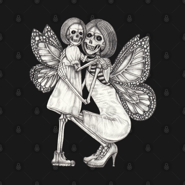 Skeletons lovers mother and daughter fairy. by Jiewsurreal