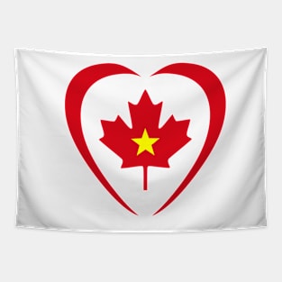 Canadian Vietnamese Multinational Patriot Flag (Heart) Tapestry