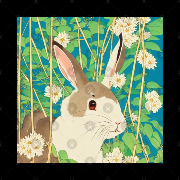 Floral Adventures of a Rabbit Bunny Mini Rex Rabbit Velveteen Lop by wigobun