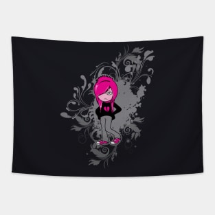 Emo Girl Anime Manga Illustration Tapestry