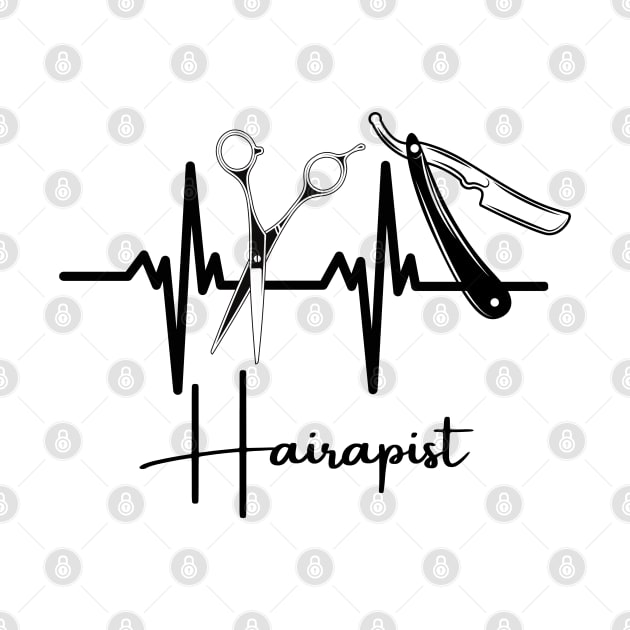 Hairapist Heartbeat Funny Hairstylist, Hairdresser Lover by JustBeSatisfied