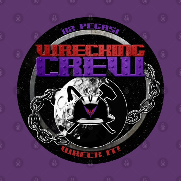 Wrecking Crew Logo Circle - Black Background by wingedgecko