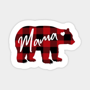 Mama Bear. Buffalo Plaid design Magnet