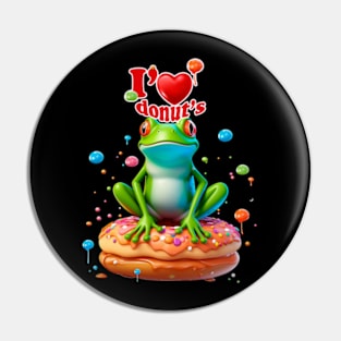 Frog with Donuts Pin