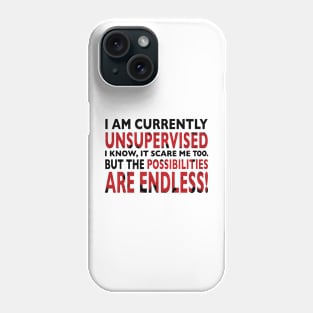 I am currently unsupervised Phone Case