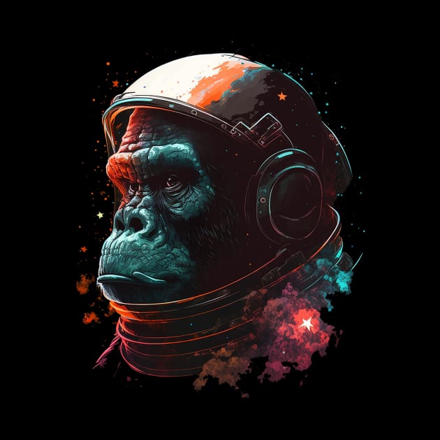 space gorilla by a cat cooking