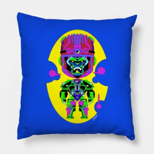 sisimite ape gorilla in ecopop mexican patterns the kaiju sentinel Pillow