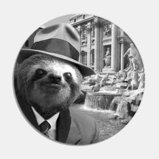 Sloth in Rome in front of Trevi Fountain - Print / Home Decor / Wall Art / Poster / Gift / Birthday / Sloth Lover Gift / Animal print Canvas Print Pin