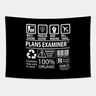 Plans Examiner T Shirt - MultiTasking Certified Job Gift Item Tee Tapestry