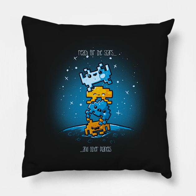 Cute Invaders Pillow by LetterQ