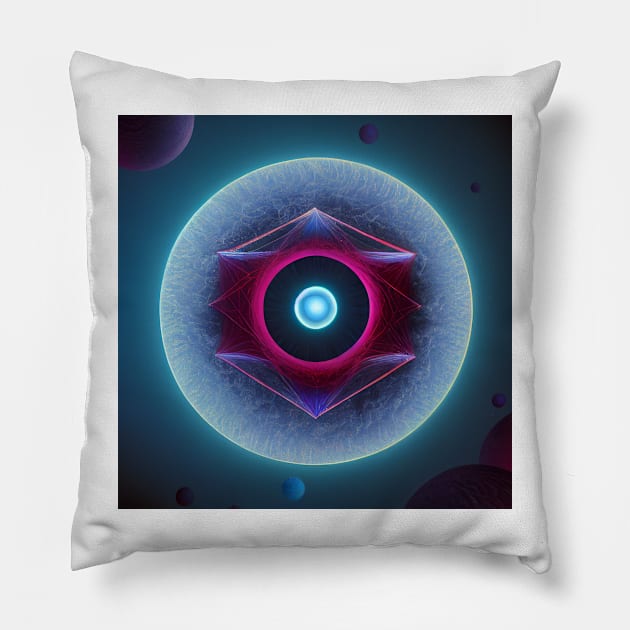 Sacred Geometry Space Eyeball Pillow by EverythingSings.Art