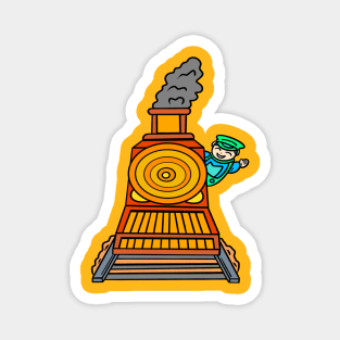 Cartoon Train Driver Magnet