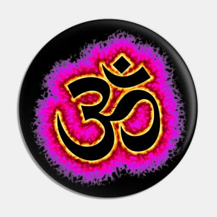 pink Om fire symbol Pin