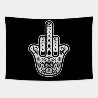 Middle Finger - Ornate Hamsa Hand Tapestry