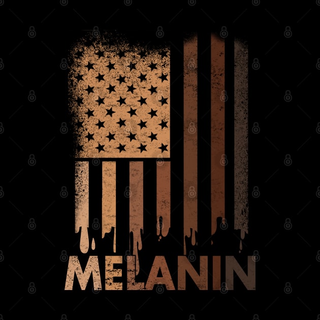 Melanin T-Shirt Drippin Melanin Black Pride Shirt For African American Queen King Women Men by Otis Patrick