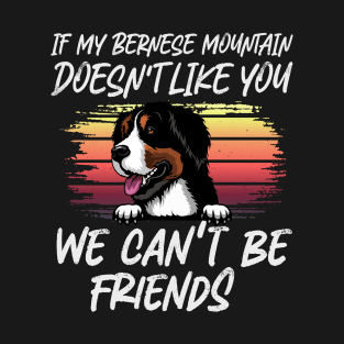 bernese mountain Dog Owner dog Lover Funny Quote Retro sunset T-Shirt
