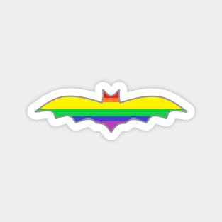 Gay/Rainbow Pride Flag: Halloween Bat Magnet