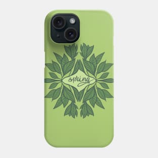 Spring Typography Green Leaves Aesthetic Phone Case