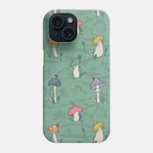 Afternoon forest meeting of the mushroom cats Phone Case