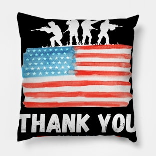 Thank You Memorial Day Veteran military flag design American Pillow