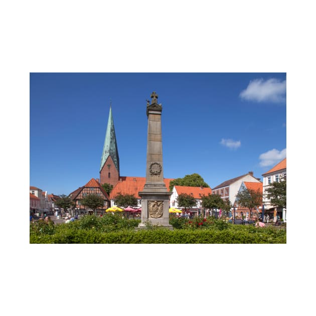 Market square with St. Michaelis church and obelisk, Eutin by Kruegerfoto